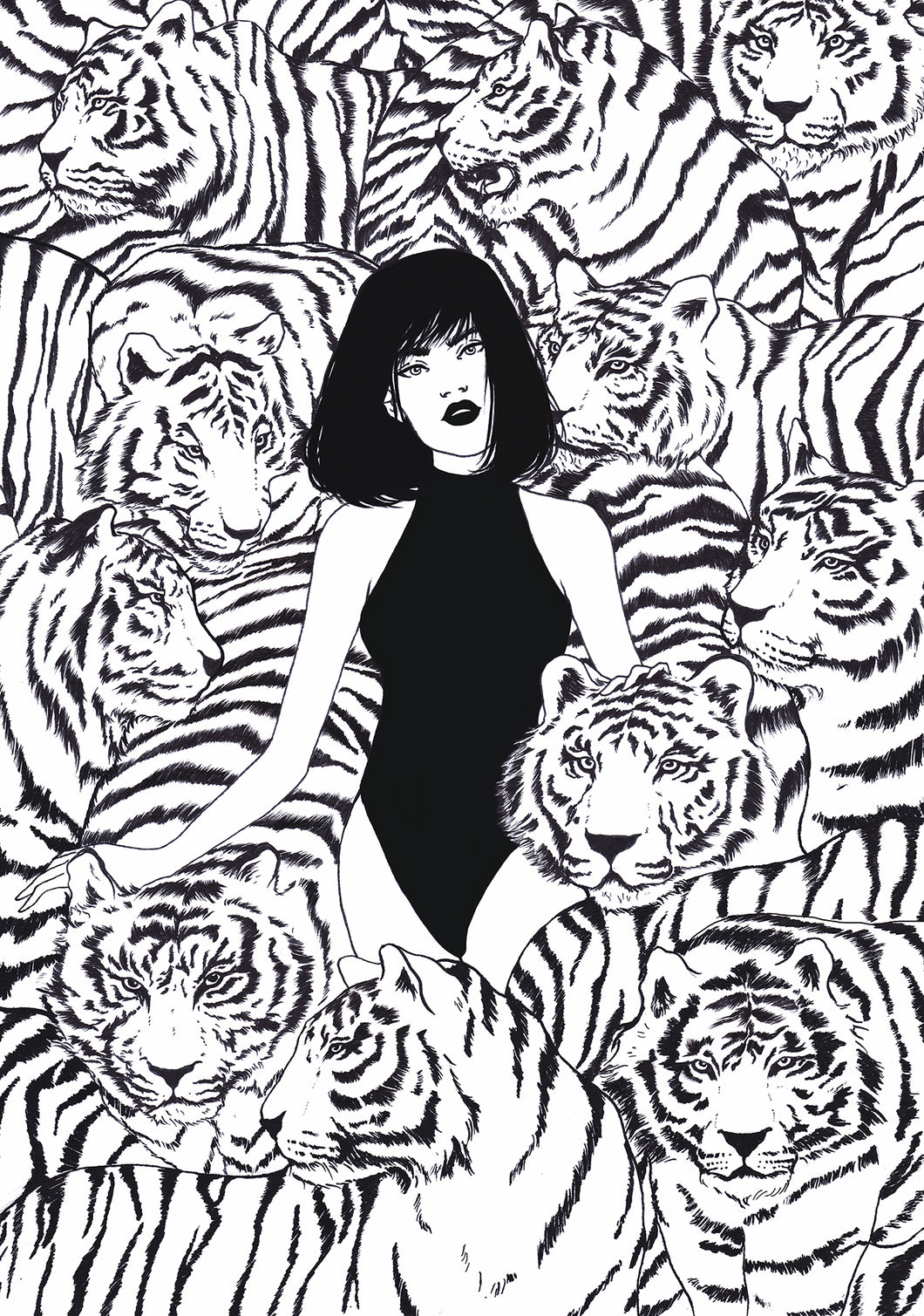 Art Print White Tigers